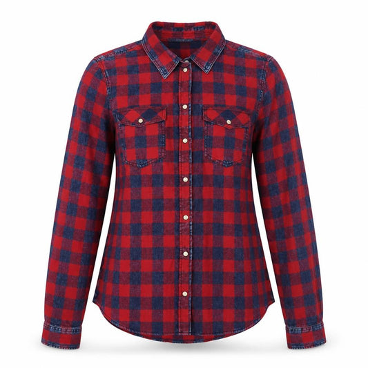 Womens UK Size 8 Only Red Basic Button-Up