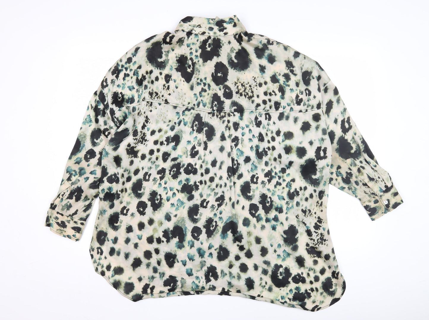 Womens UK Size XS Zara Multicoloured Basic Button-Up