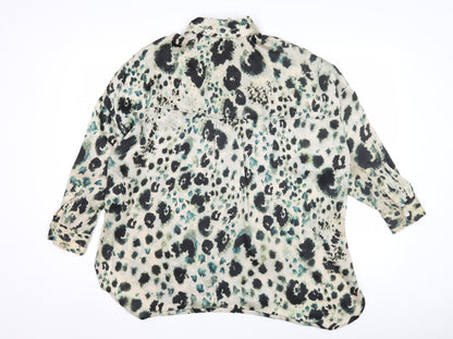 Womens UK Size XS Zara Multicoloured Basic Button-Up