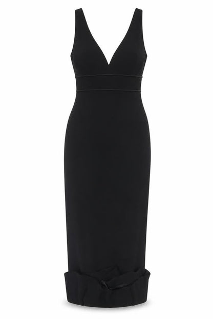 Marcelane Women's Black Sheath Midi Dress Size 14