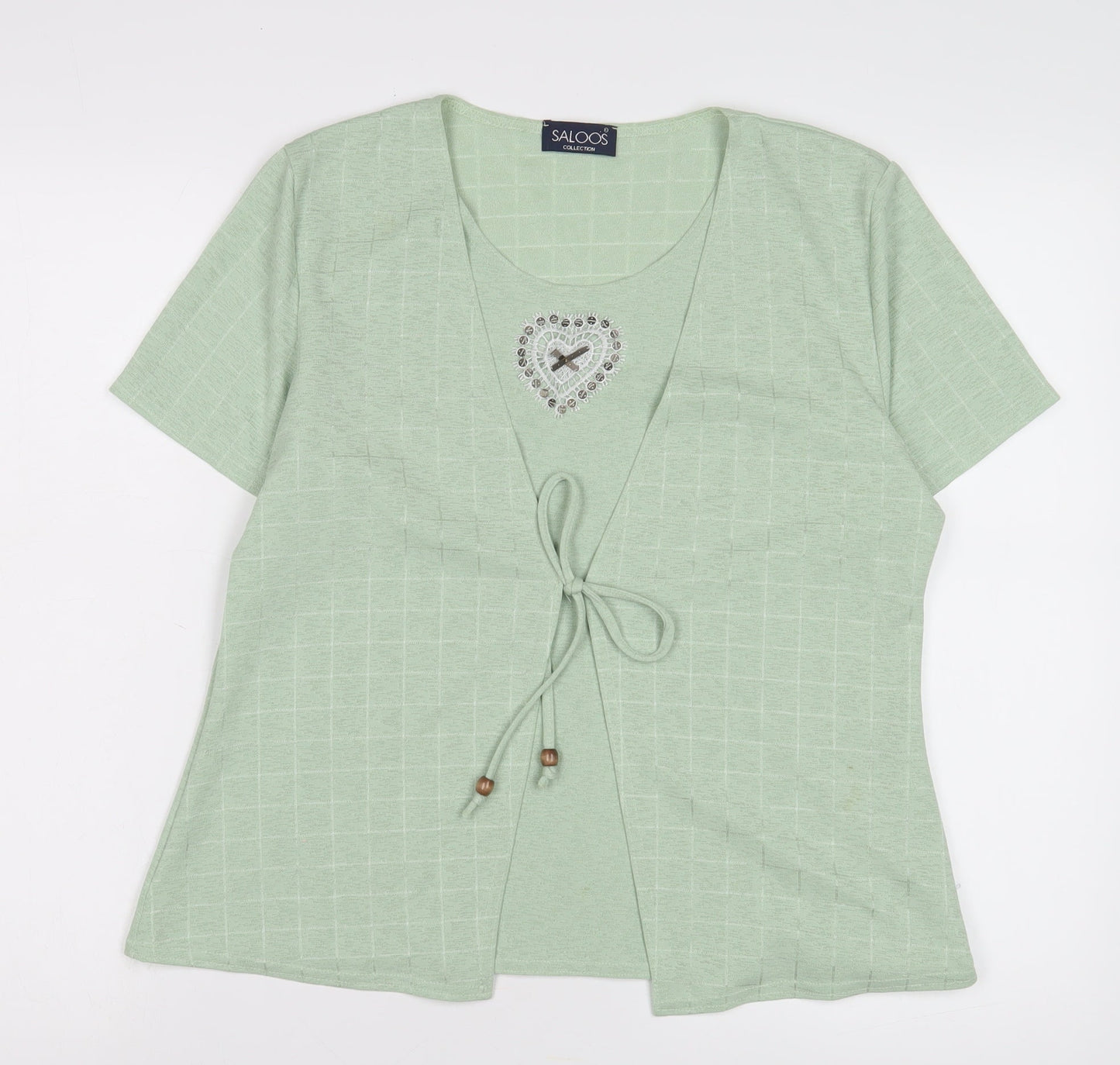 Womens UK Size L Saloos Green Basic Blouse