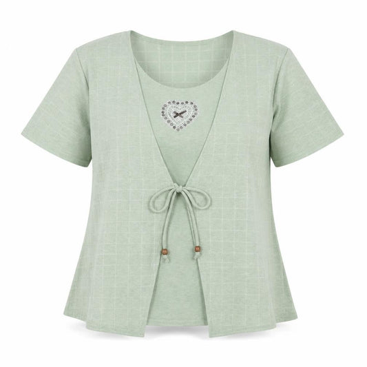 Womens UK Size L Saloos Green Basic Blouse
