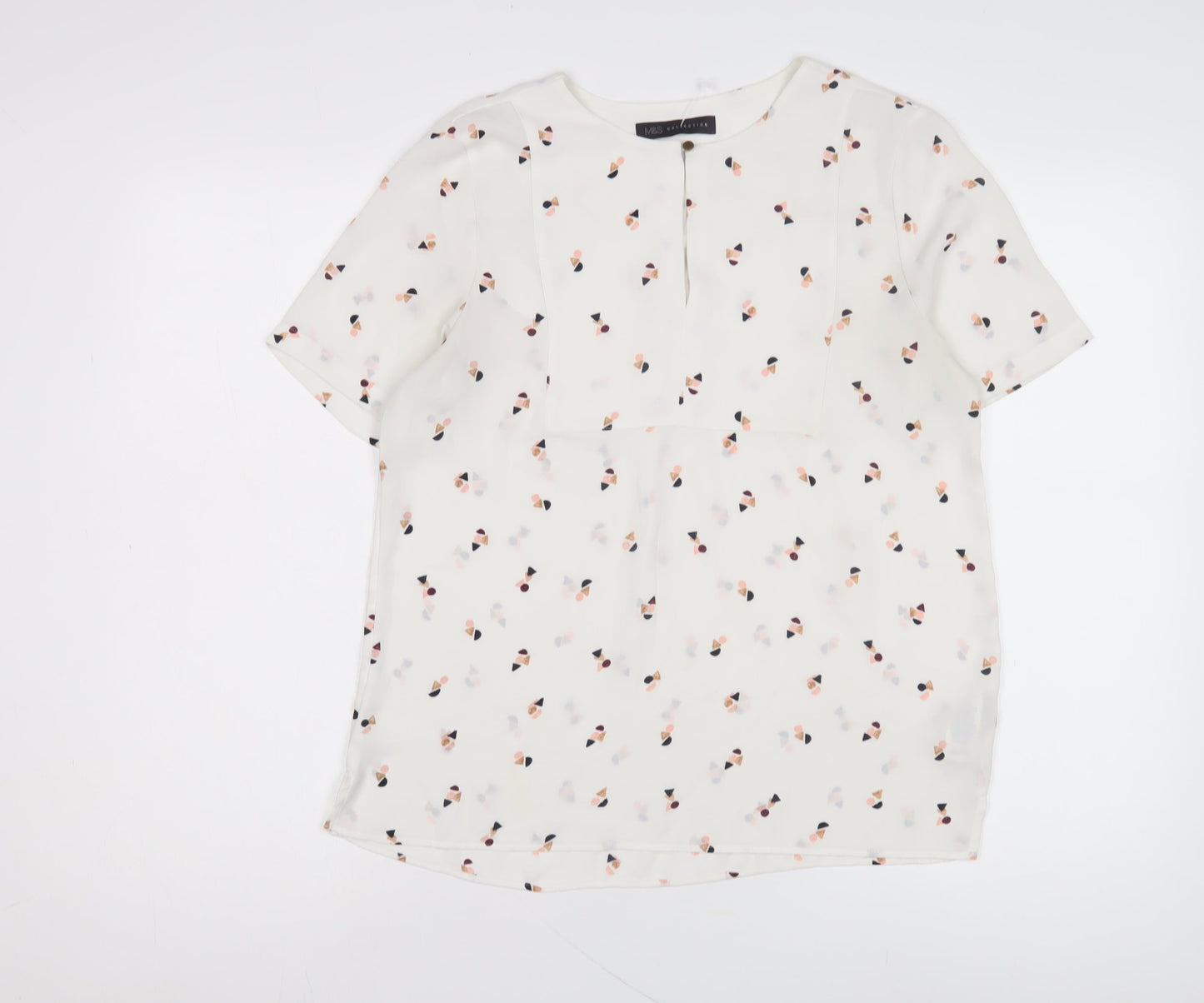 Womens UK Size 8 Marks and Spencer Ivory Basic Blouse