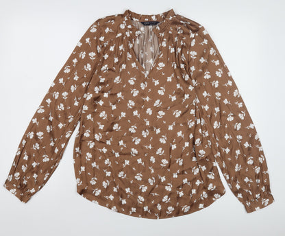 Womens UK Size 10 Marks and Spencer Brown Basic Blouse