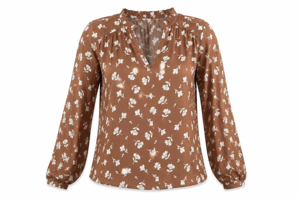 Womens UK Size 10 Marks and Spencer Brown Basic Blouse