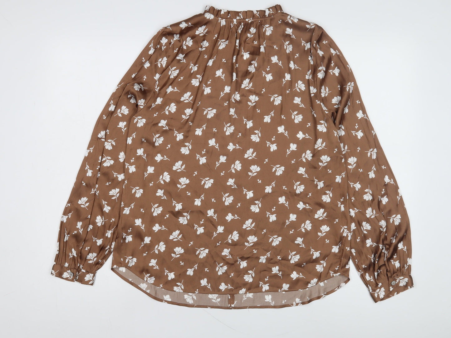 Womens UK Size 10 Marks and Spencer Brown Basic Blouse
