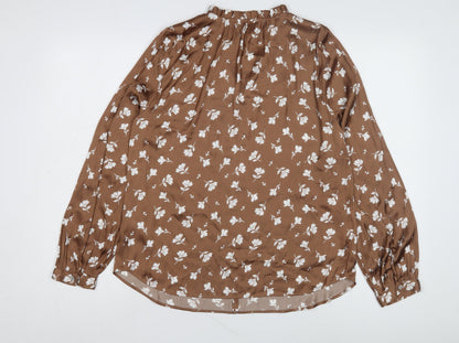 Womens UK Size 10 Marks and Spencer Brown Basic Blouse