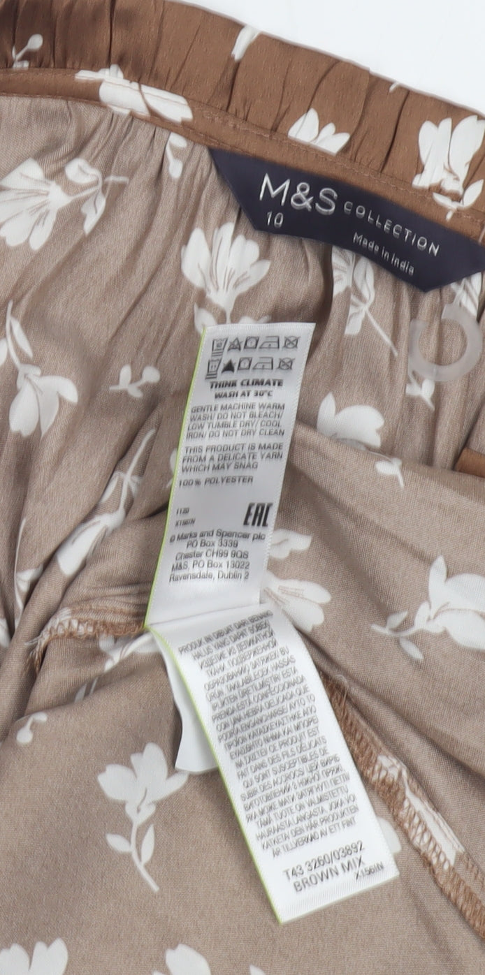 Womens UK Size 10 Marks and Spencer Brown Basic Blouse