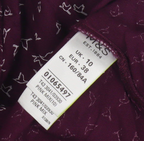 Womens UK Size 10 Marks and Spencer Pink Basic Blouse