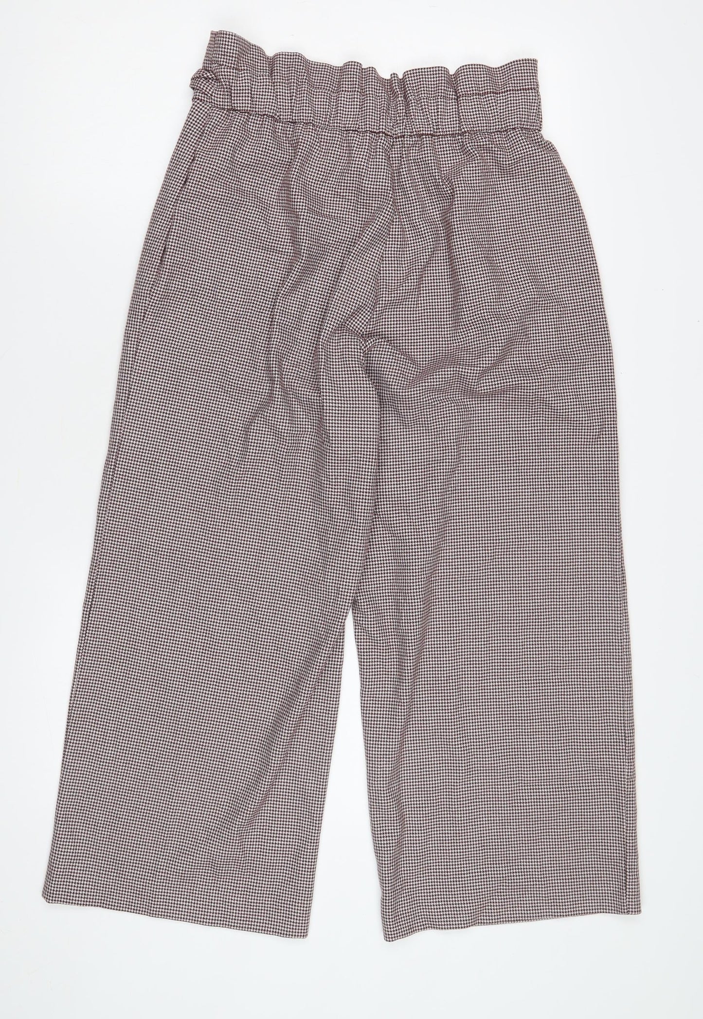 Womens UK Size M Zara Relaxed Fit Cropped Multicoloured Trousers