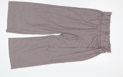 Womens UK Size M Zara Relaxed Fit Cropped Multicoloured Trousers