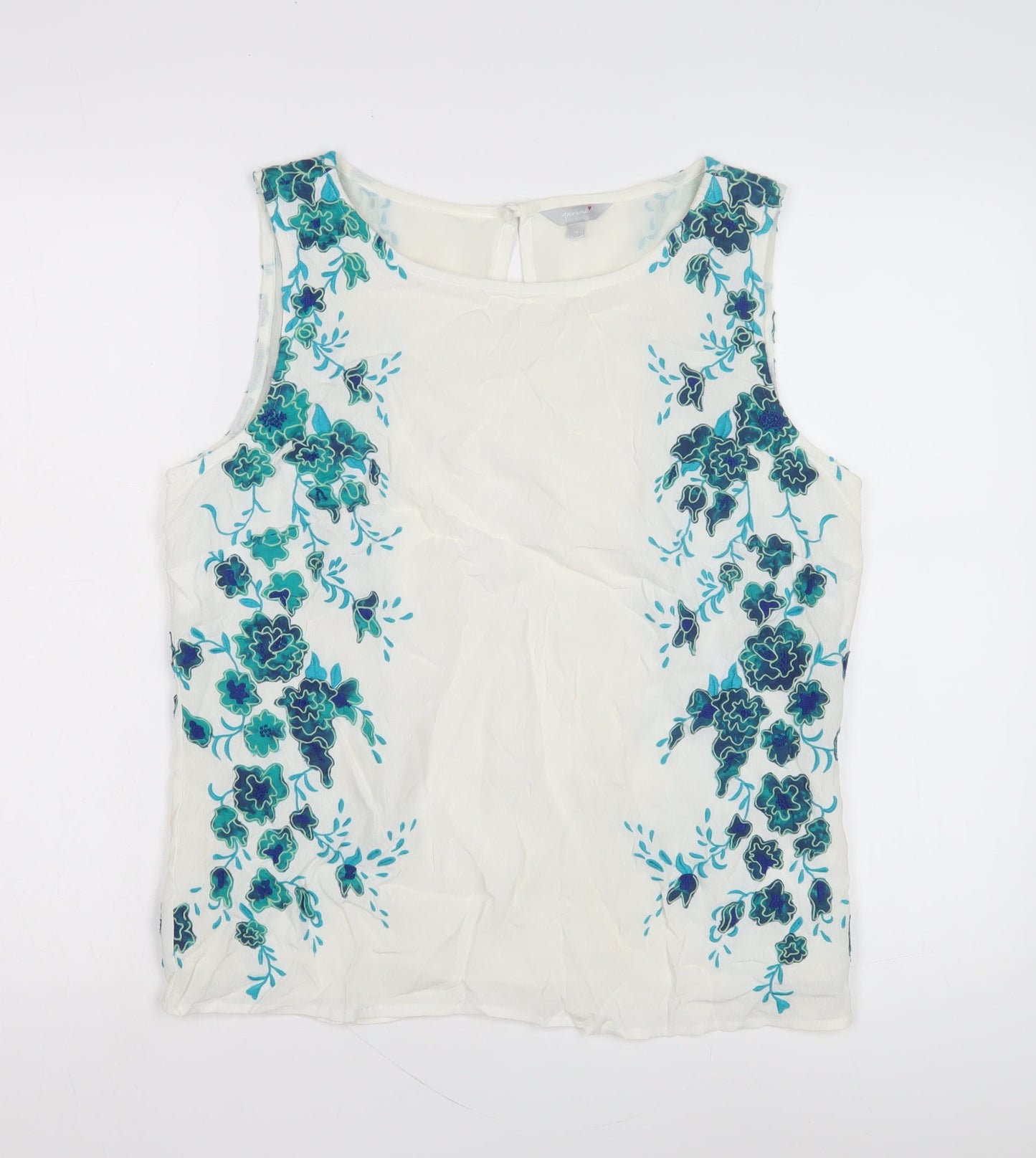 Womens UK Size 12 Marks and Spencer Ivory Basic Tank