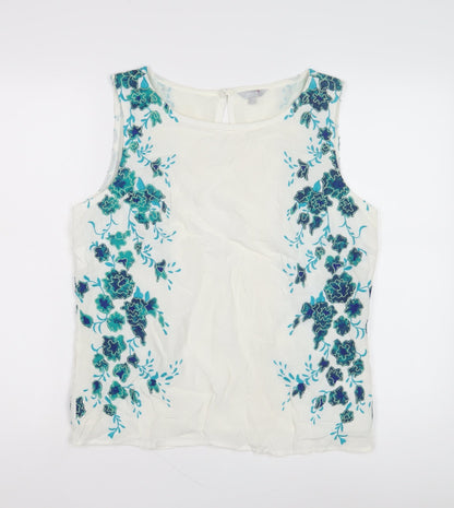 Womens UK Size 12 Marks and Spencer Ivory Basic Tank