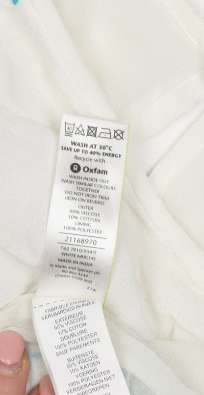 Womens UK Size 12 Marks and Spencer Ivory Basic Tank
