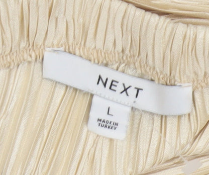 Next Women's Beige Pleated Skirt L