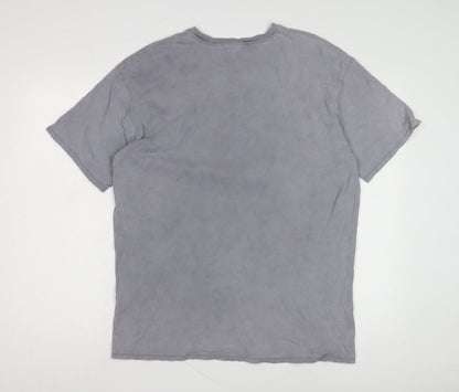 Womens UK Size M Bershka Grey Basic T-Shirt