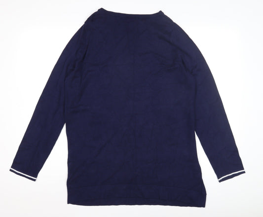 Evans Women's Blue Striped Pullover Jumper Size 16