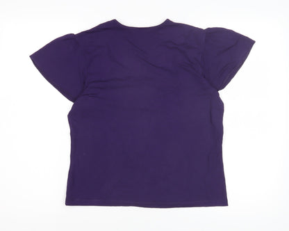 Precis Petite Women's Purple Scoop Neck Top M