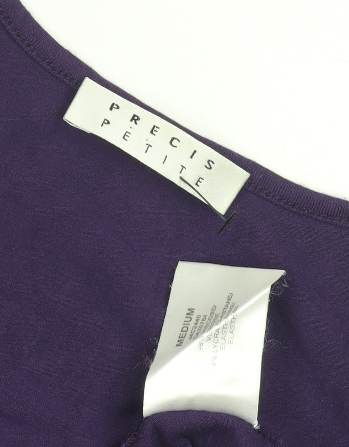 Precis Petite Women's Purple Scoop Neck Top M