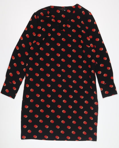 Next Women's Black Polka Dot Long Sleeve Dress Size 14