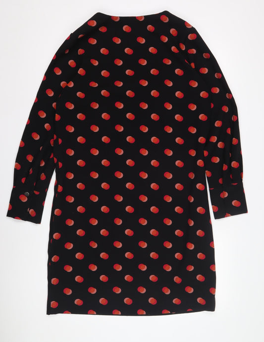 Next Women's Black Polka Dot Long Sleeve Dress Size 14