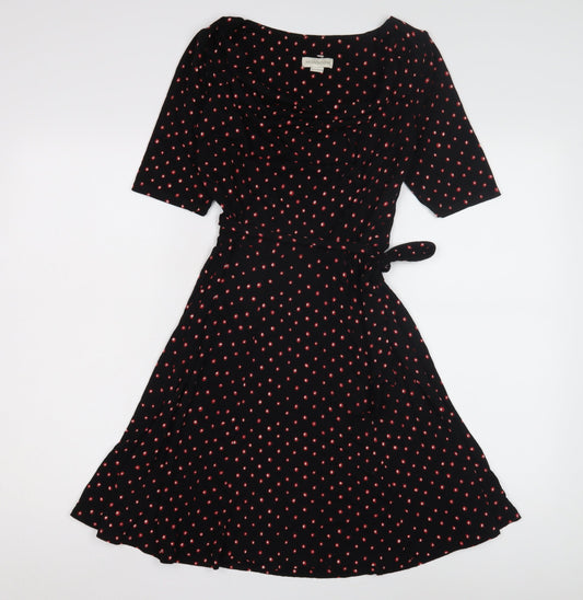 Monsoon Women's Black Polka Dot A-Line Dress, Size 10
