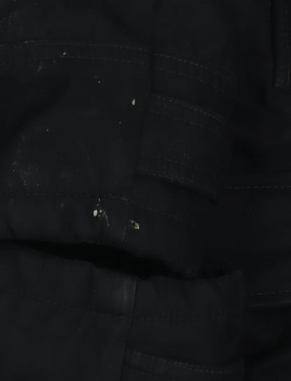 Livergy Unisex Black Parka Jacket, Size 12, Hooded, Zip/Button