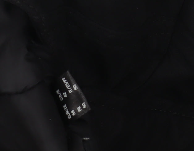 Livergy Unisex Black Parka Jacket, Size 12, Hooded, Zip/Button