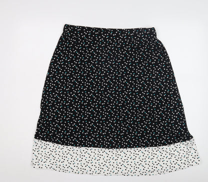 Bonmarché Women's Black 16 A-Line Geometric Skirt