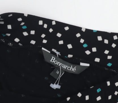 Bonmarché Women's Black 16 A-Line Geometric Skirt