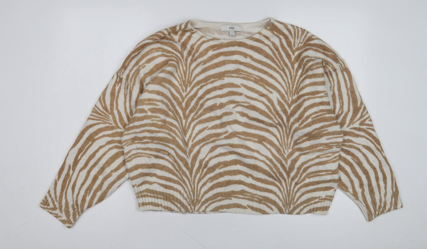 Womens UK Size L Marks and Spencer Beige Pullover Jumper