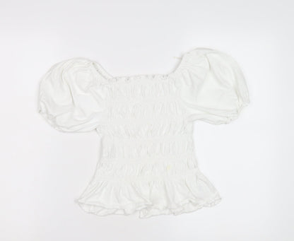 Womens UK Size 10 NEXT White Basic Blouse