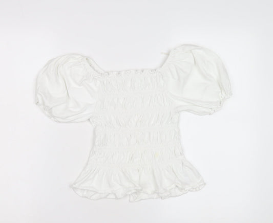 Womens UK Size 10 NEXT White Basic Blouse