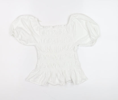 Womens UK Size 10 NEXT White Basic Blouse