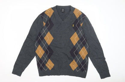Next Grey Argyle Men's Pullover Jumper, L