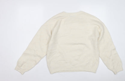 Womens UK Size S Marks and Spencer Beige Pullover Jumper