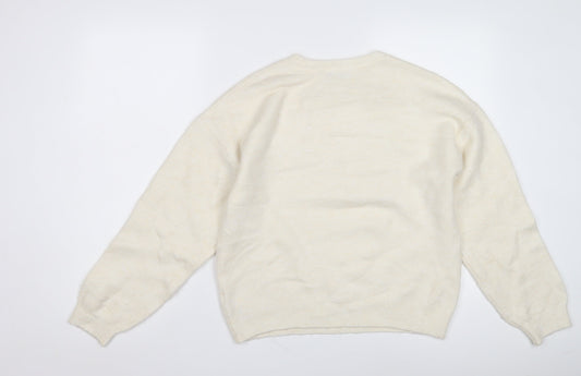 Womens UK Size S Marks and Spencer Beige Pullover Jumper