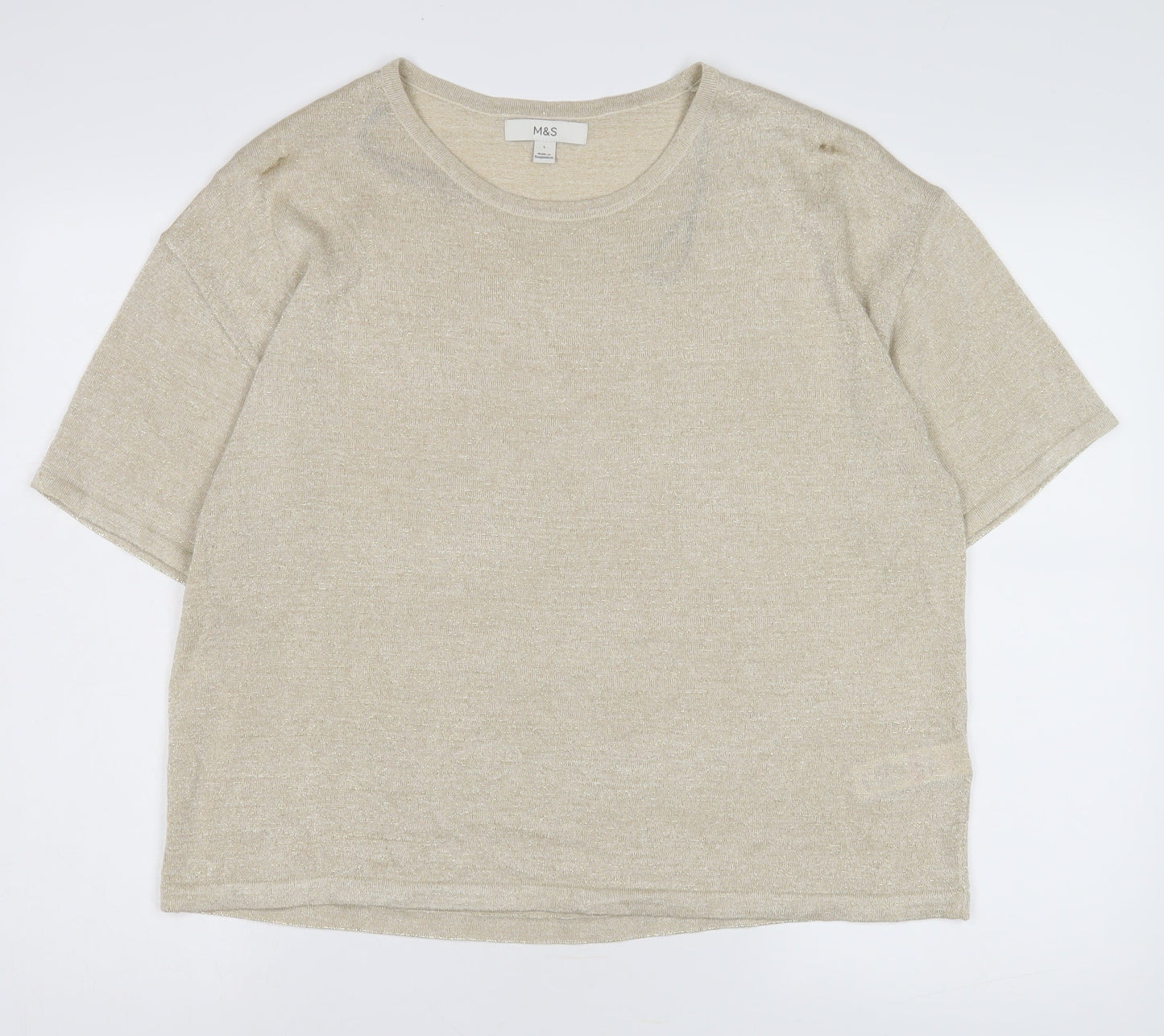 Womens UK Size L Marks and Spencer Beige Pullover
