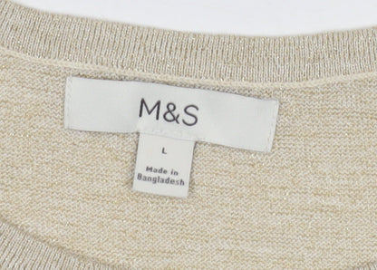 Womens UK Size L Marks and Spencer Beige Pullover