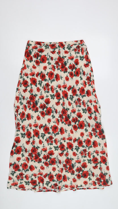 Marks and Spencer Women's Floral A-Line Midi Skirt Size 10
