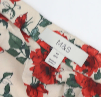 Marks and Spencer Women's Floral A-Line Midi Skirt Size 10