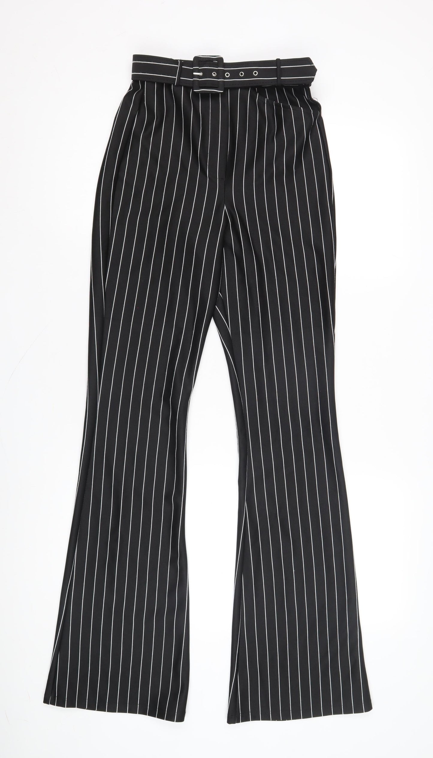 ASOS DESIGN Women's Black Striped Flared Trousers