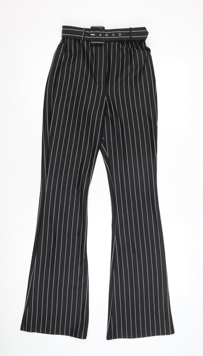 ASOS DESIGN Women's Black Striped Flared Trousers
