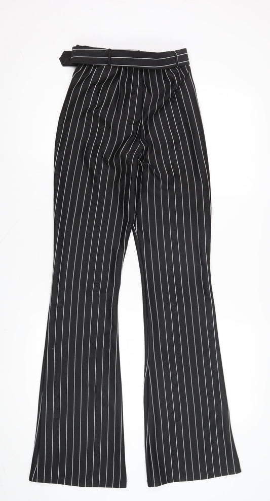 ASOS DESIGN Women's Black Striped Flared Trousers