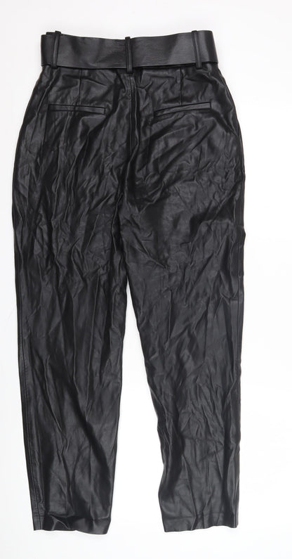 Womens UK Size M Zara Regular Fit Dress Pants Black Trousers