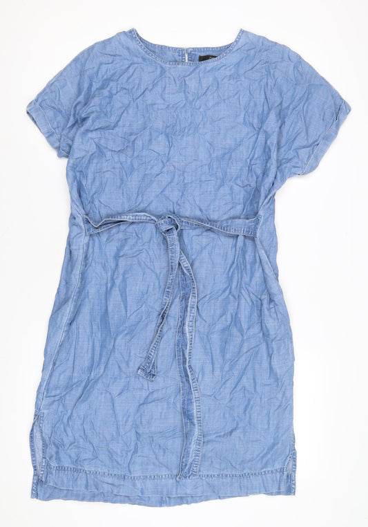 Next Women's Blue Chambray Shift Dress, Size 10