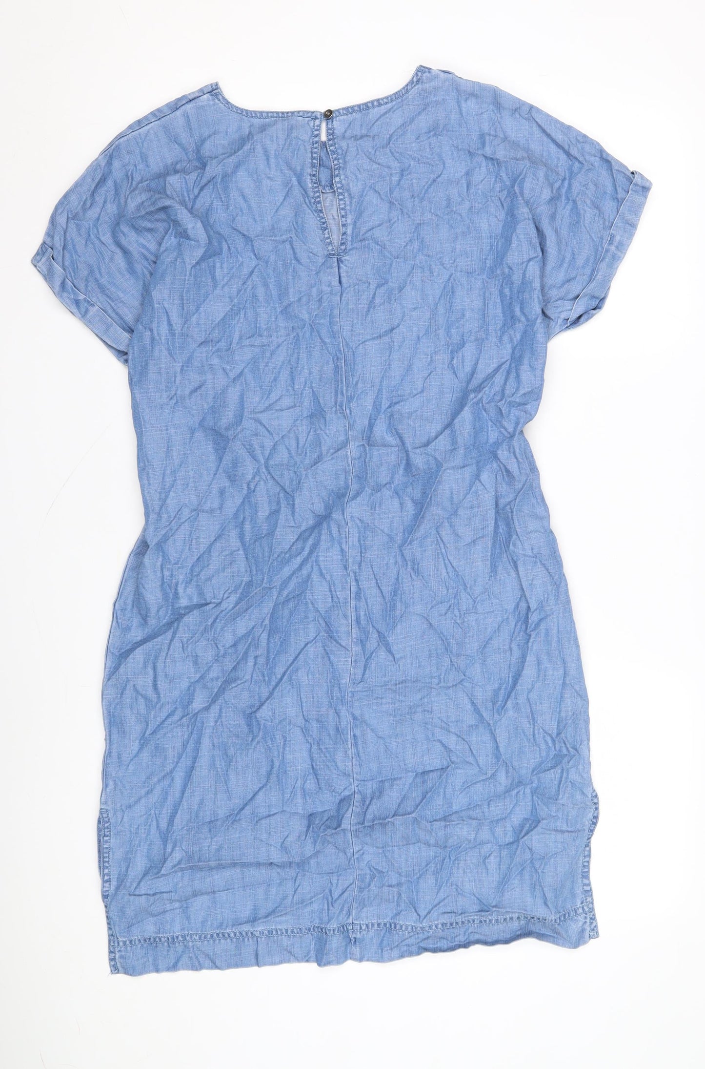 Next Women's Blue Chambray Shift Dress, Size 10
