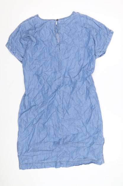 Next Women's Blue Chambray Shift Dress, Size 10