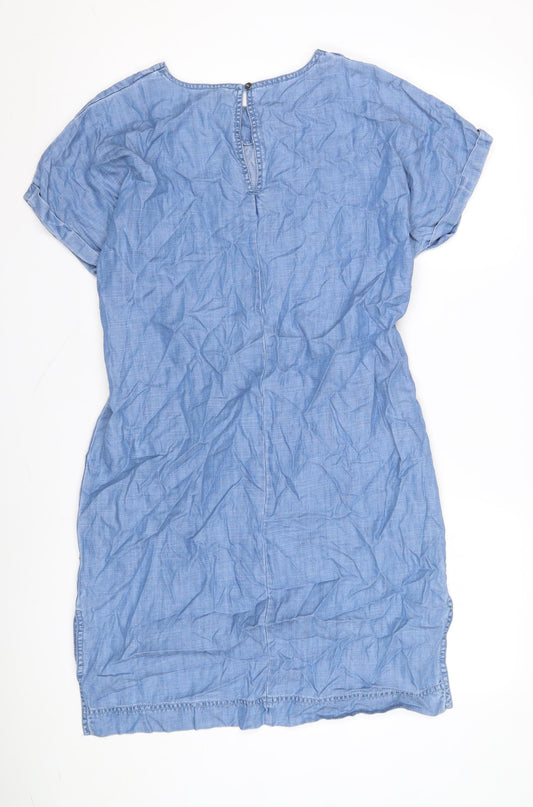 Next Women's Blue Chambray Shift Dress, Size 10