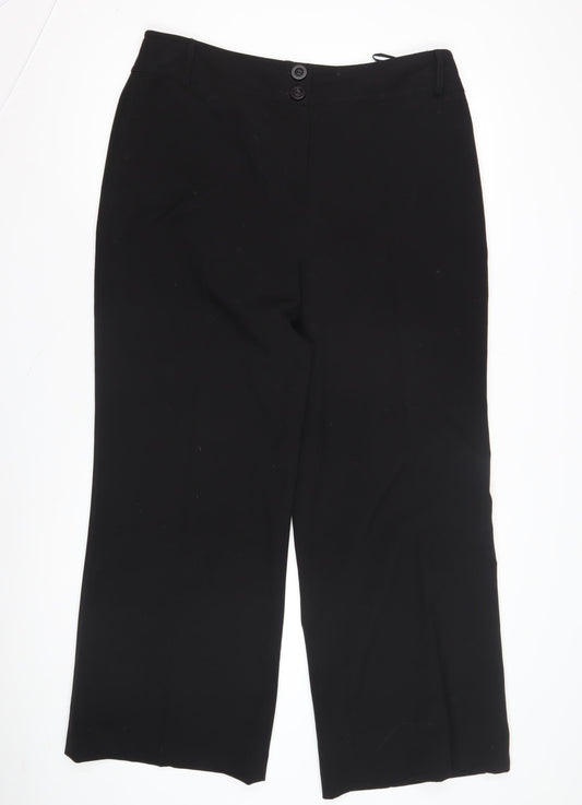 CC Women's Black Wide-Leg Trousers Size 16